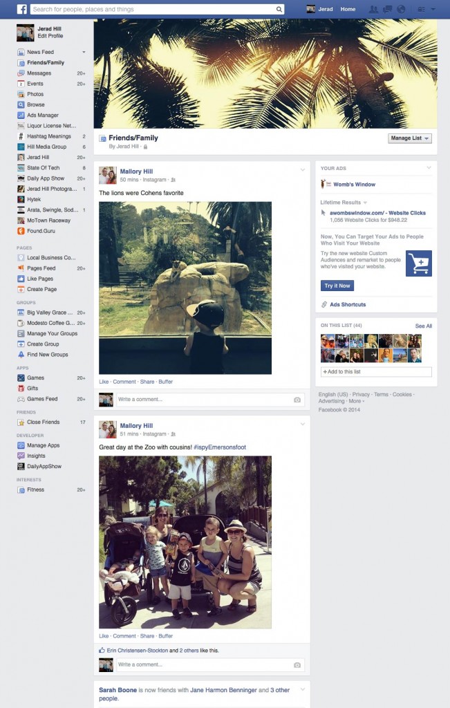 Facebook Friends Family List