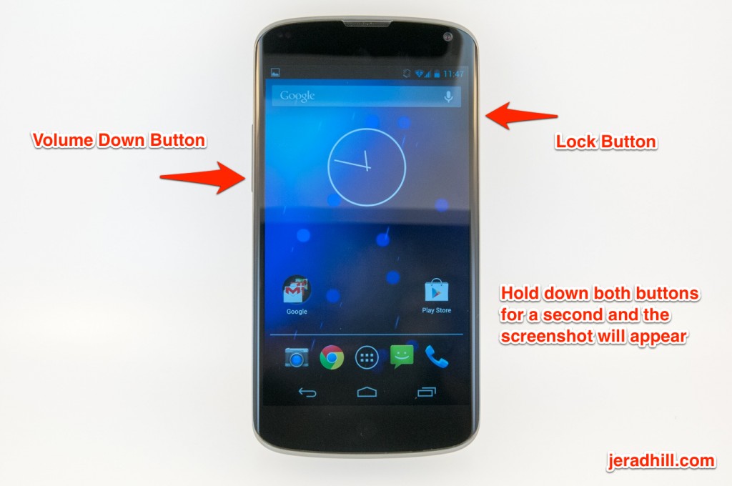How to take a screenshot with a Google Nexus 4