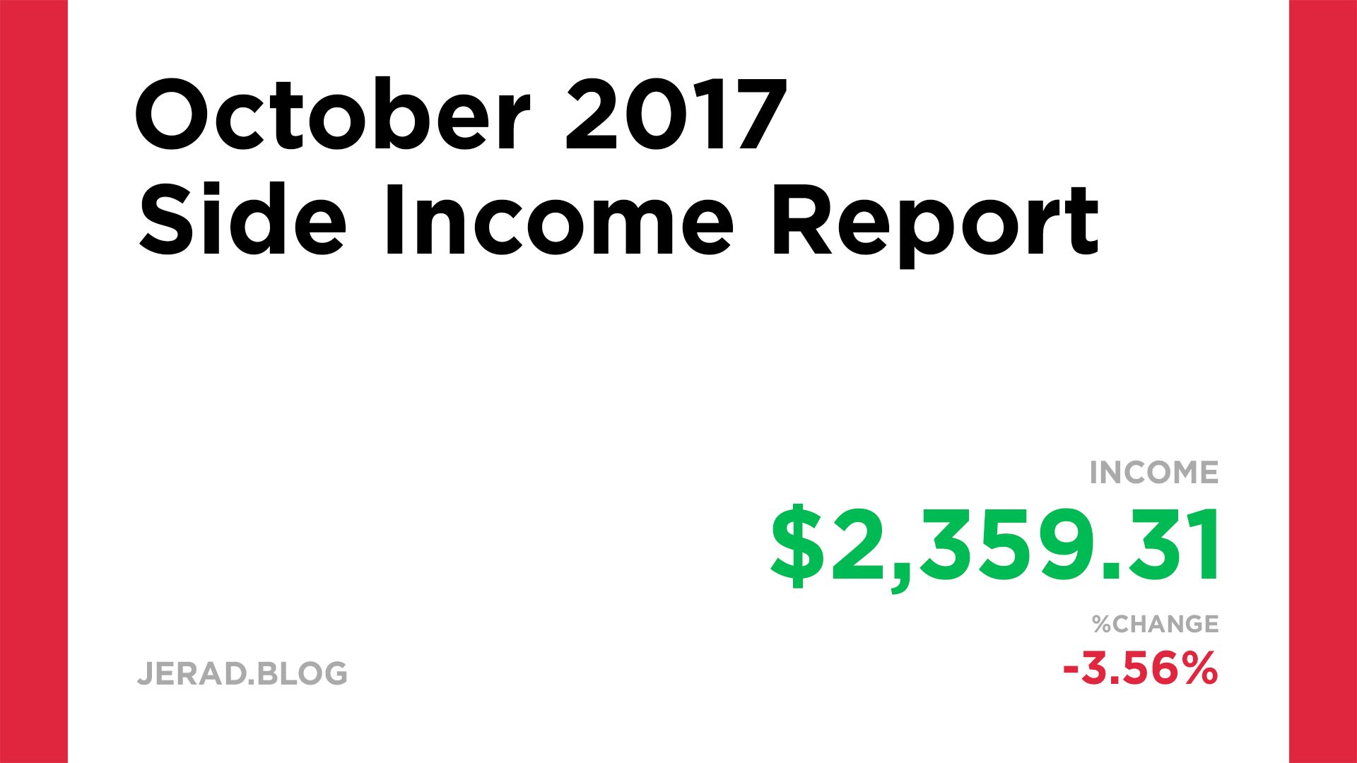 October 2017 Side Income Report