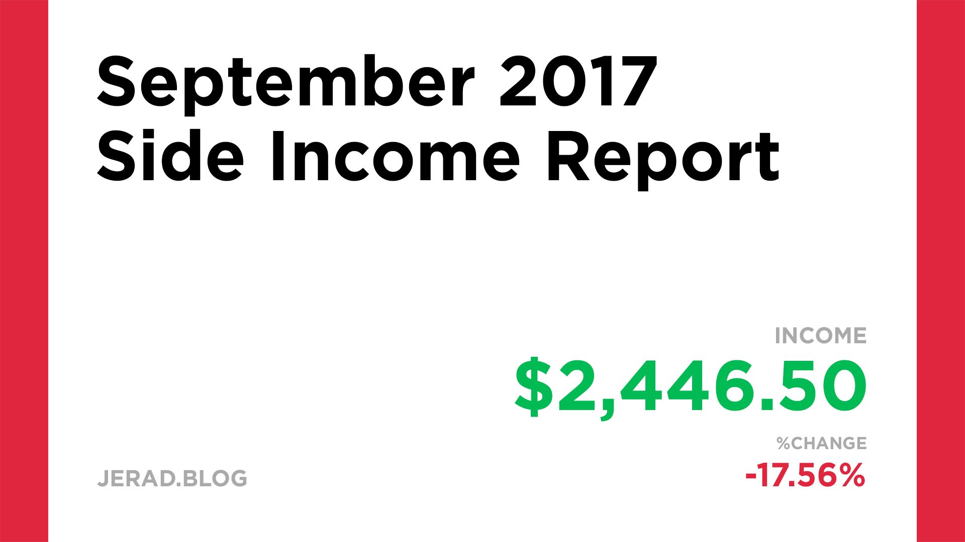 September 2017 Side Income Report
